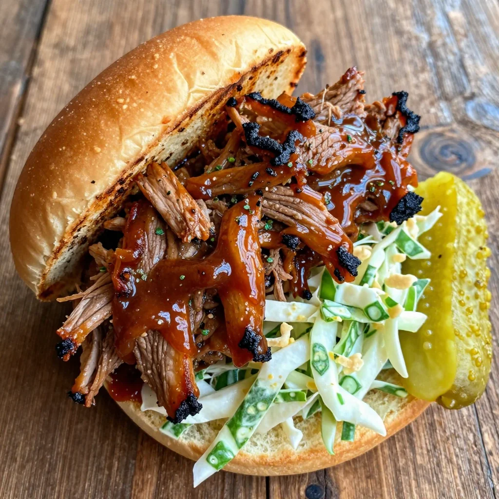 NFL Playoff BBQ Pulled Pork Sliders on Potato Buns