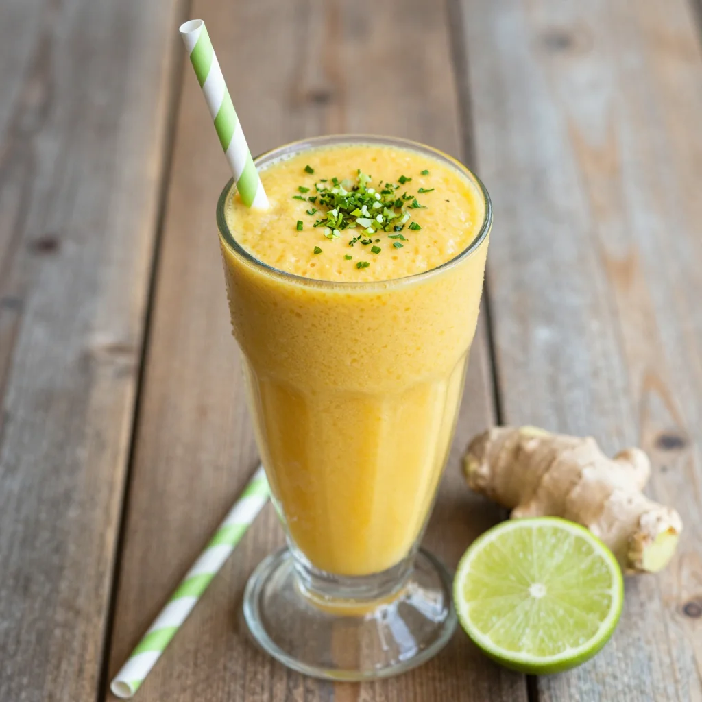 Mango Detox Smoothie with Lime and Ginger