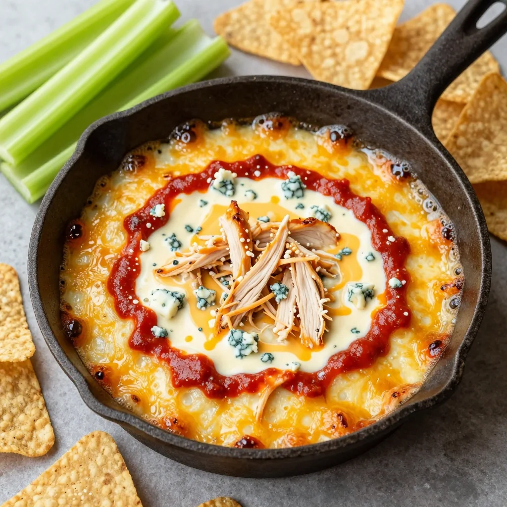 Football Buffalo Chicken Dip With Blue Cheese