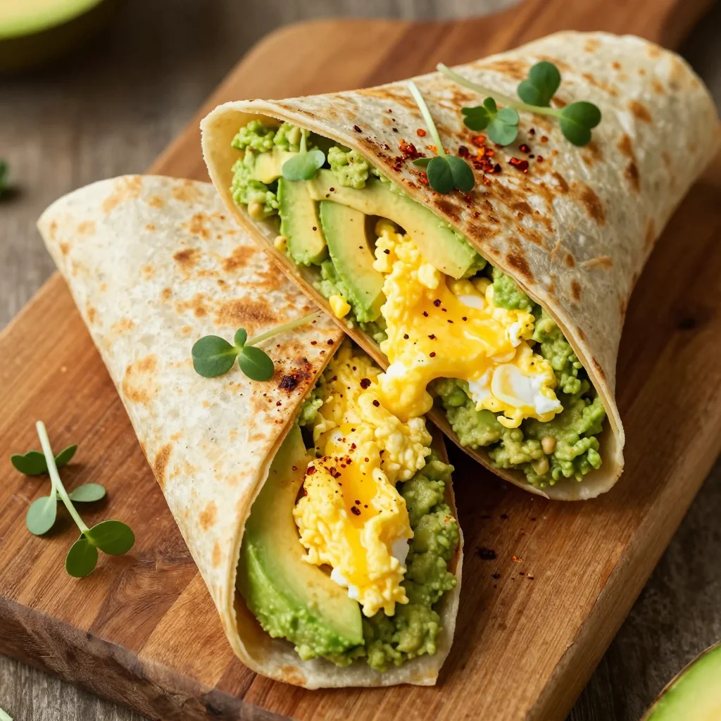 Meal Prep Avocado and Egg Breakfast Wraps