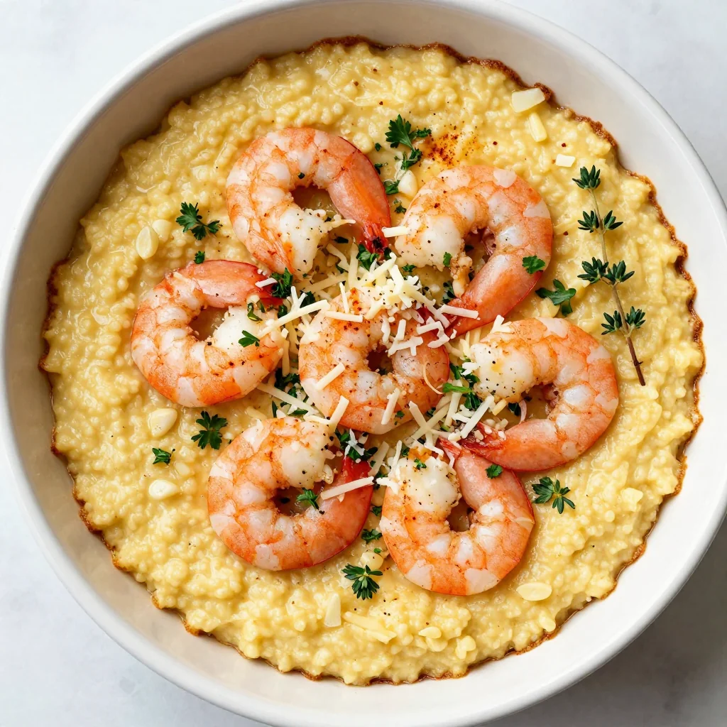 Warm Grits Casserole with Shrimp for MLK Day Brunch