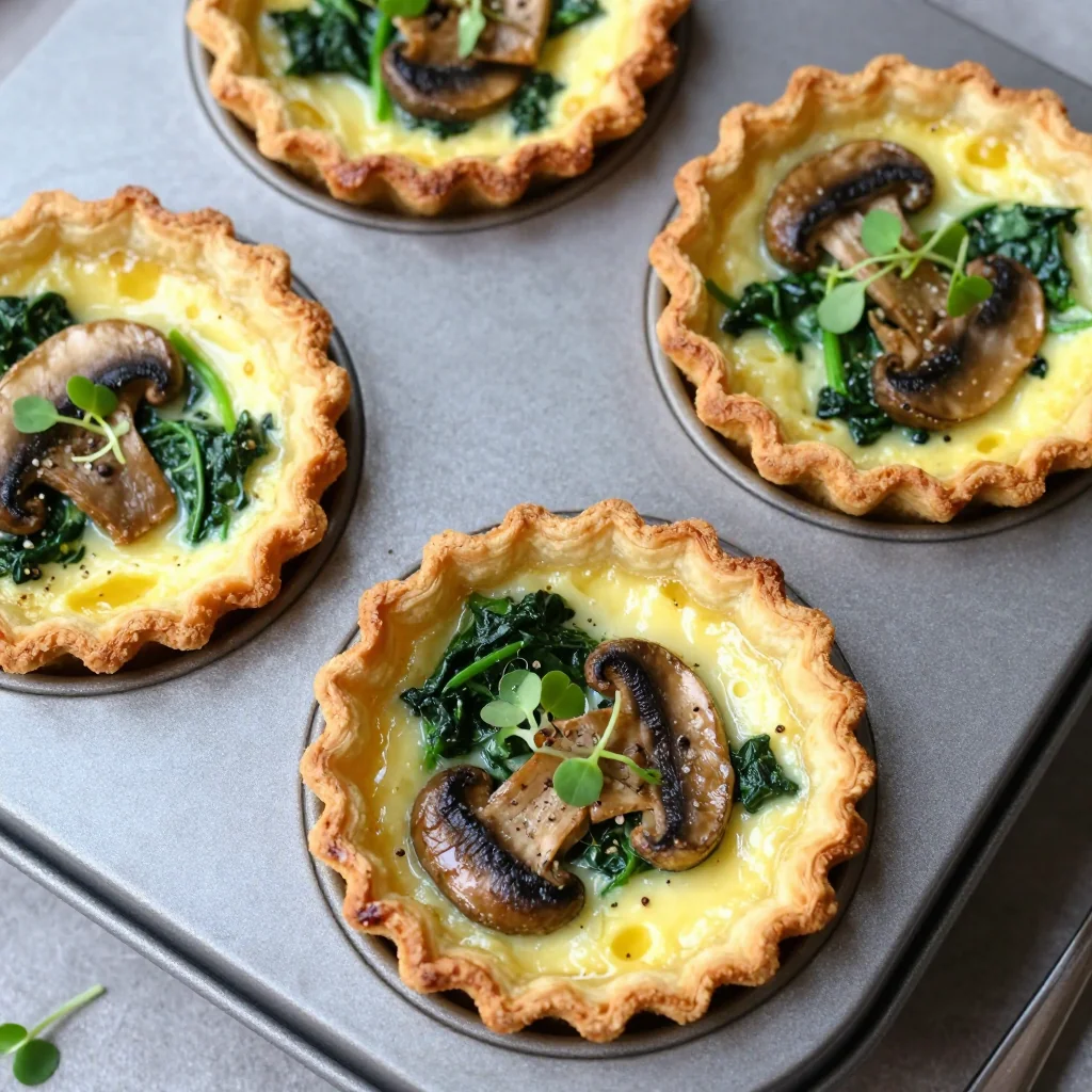 Freezer Friendly Mini Quiches With Spinach And Mushrooms