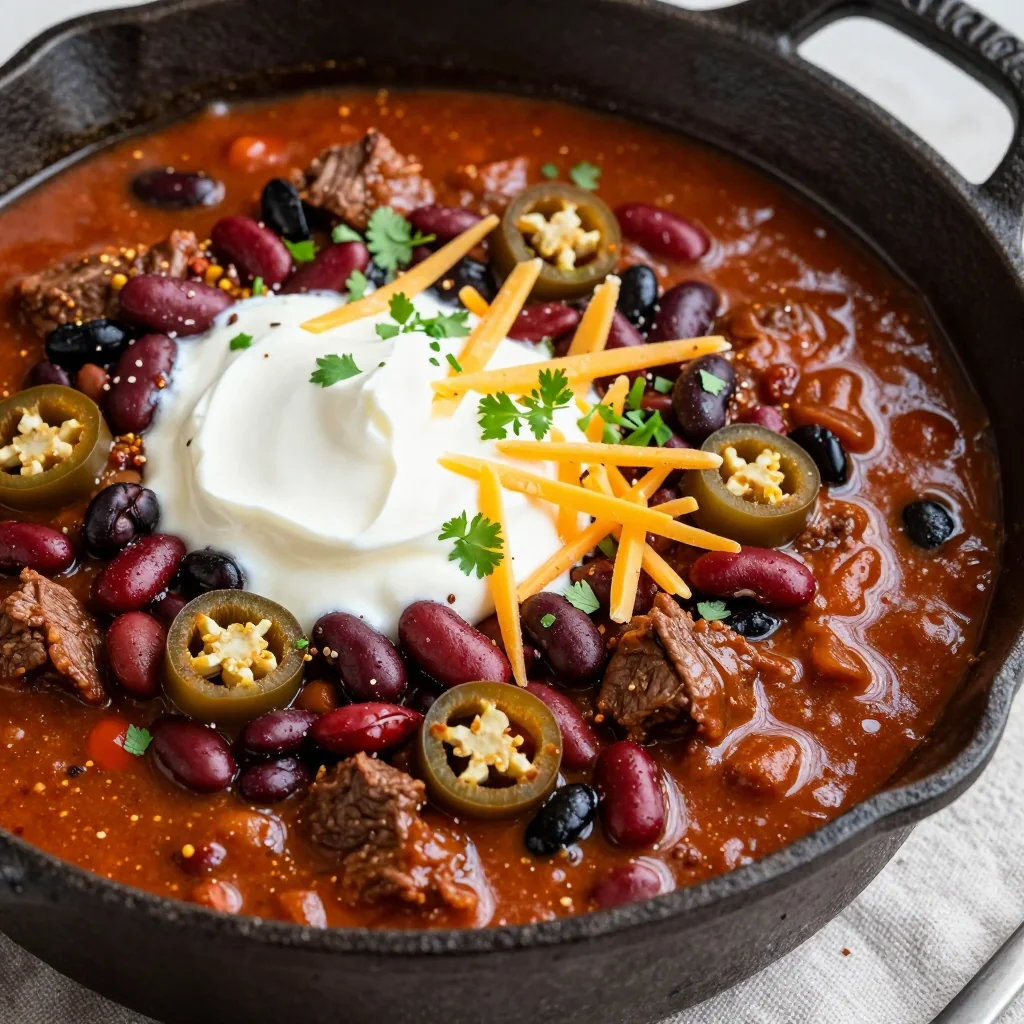 NFL Playoffs Spicy Freezer Beef Chili with Beans for Crowds