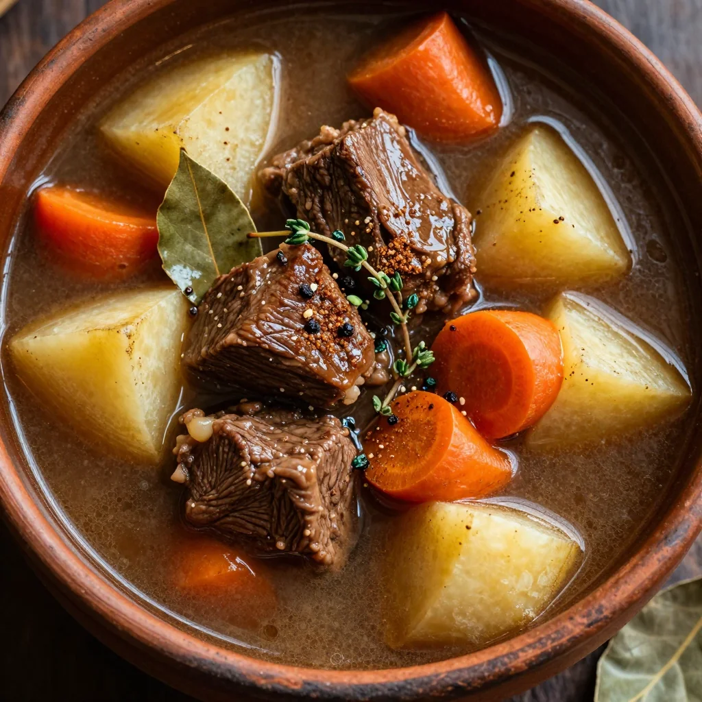 meal prep friendly beef and turnip stew with winter spices for january