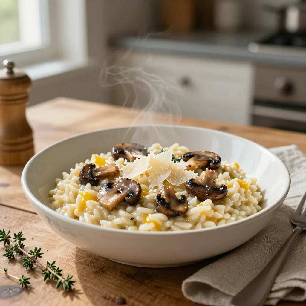 Creamy Mushroom Risotto with Parmesan Cheese