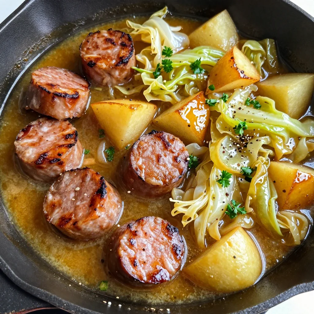 Budget Sausage and Cabbage Skillet with Apples Recipe