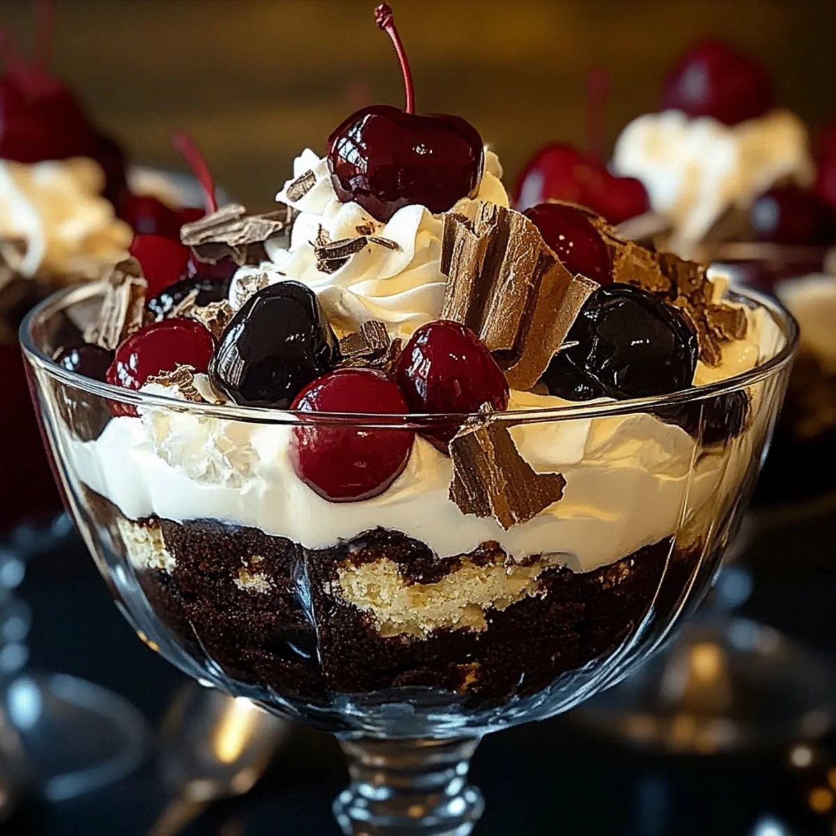 Decadent Black Forest Trifle for Christmas Celebrations