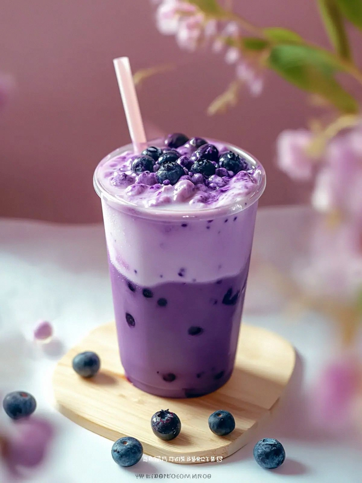 Delicious Blueberry Milk Tea –