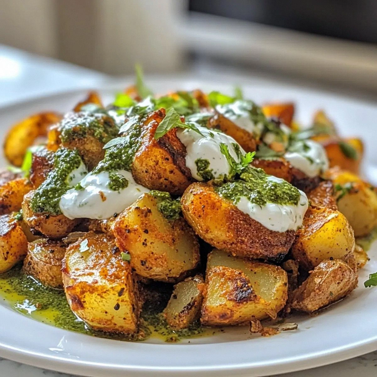 Delicious Chaat Masala Potatoes with Yogurt for a Flavor Boost