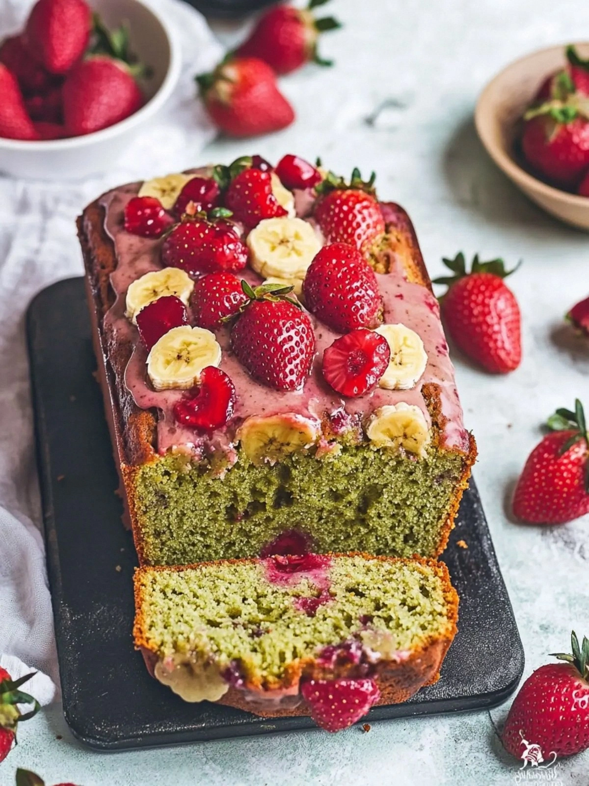 Delicious Matcha Banana Bread 