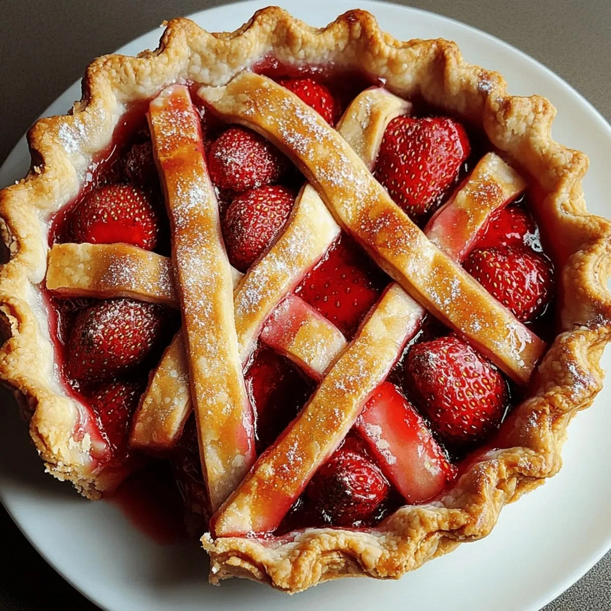 Delicious Rustic Sweet Baked Strawberry Pie for Summer Bliss