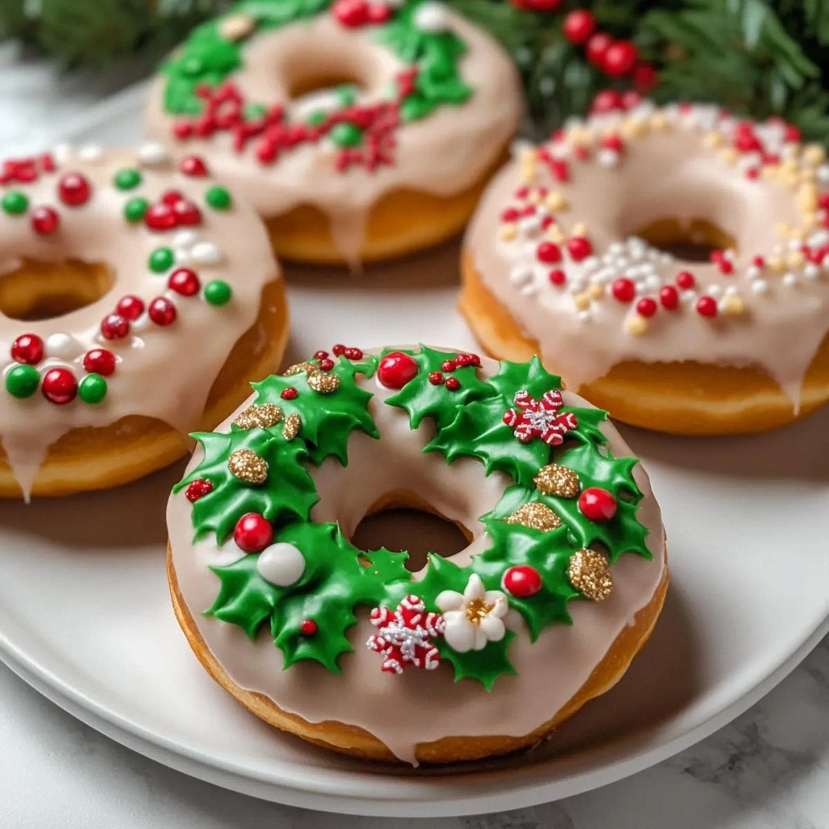 Delicious Vegan Christmas Wreath Doughnuts for Festive Cheer