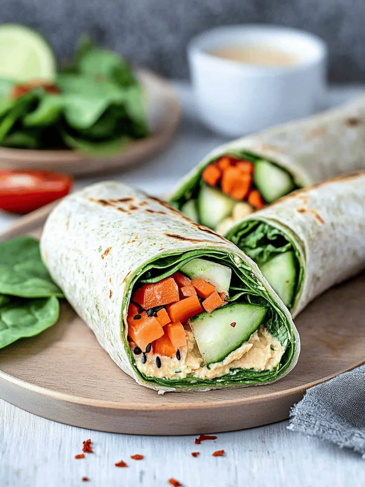 Delicious Veggie Spinach Wraps