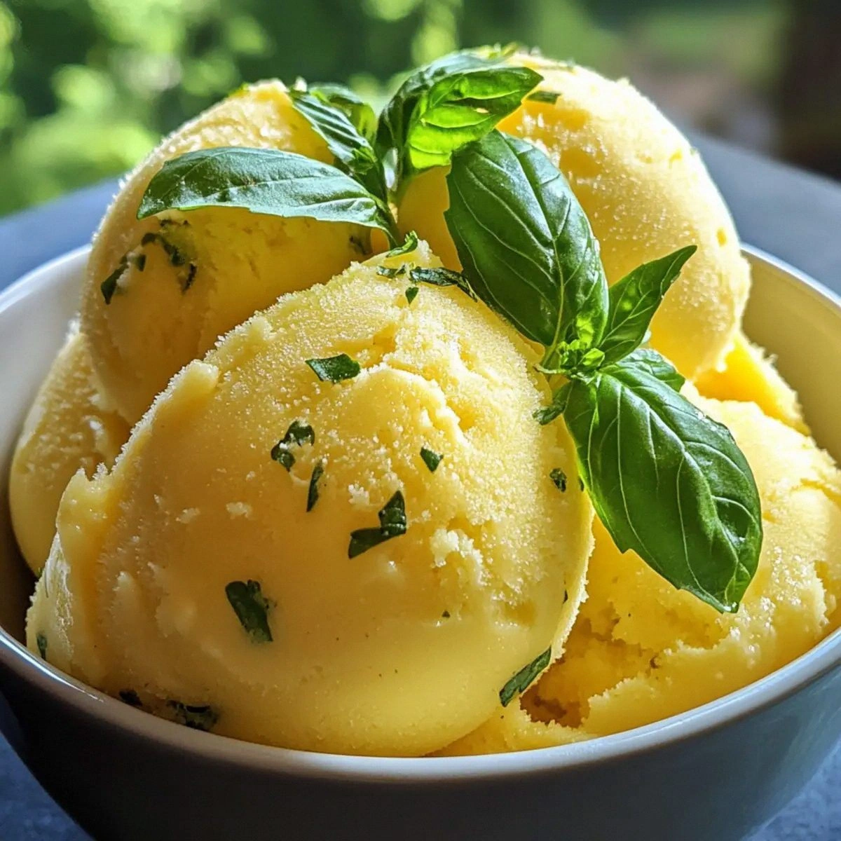 Delight in Guilt-Free Lemon Basil Sorbet for Summer Bliss