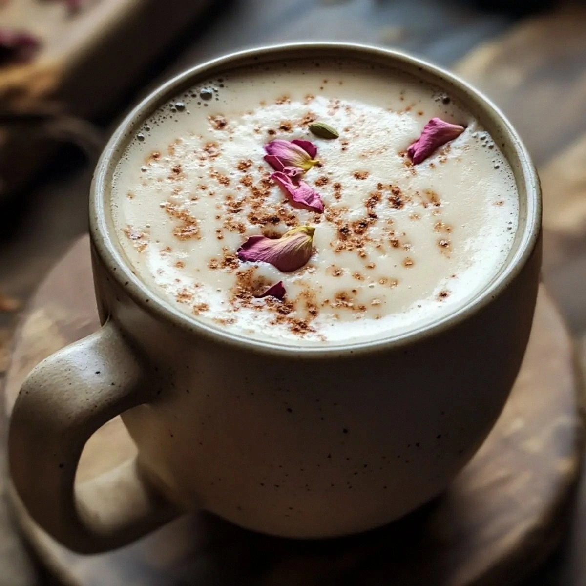 Delight in Homemade Rose Cardamom Tea Latte Bliss