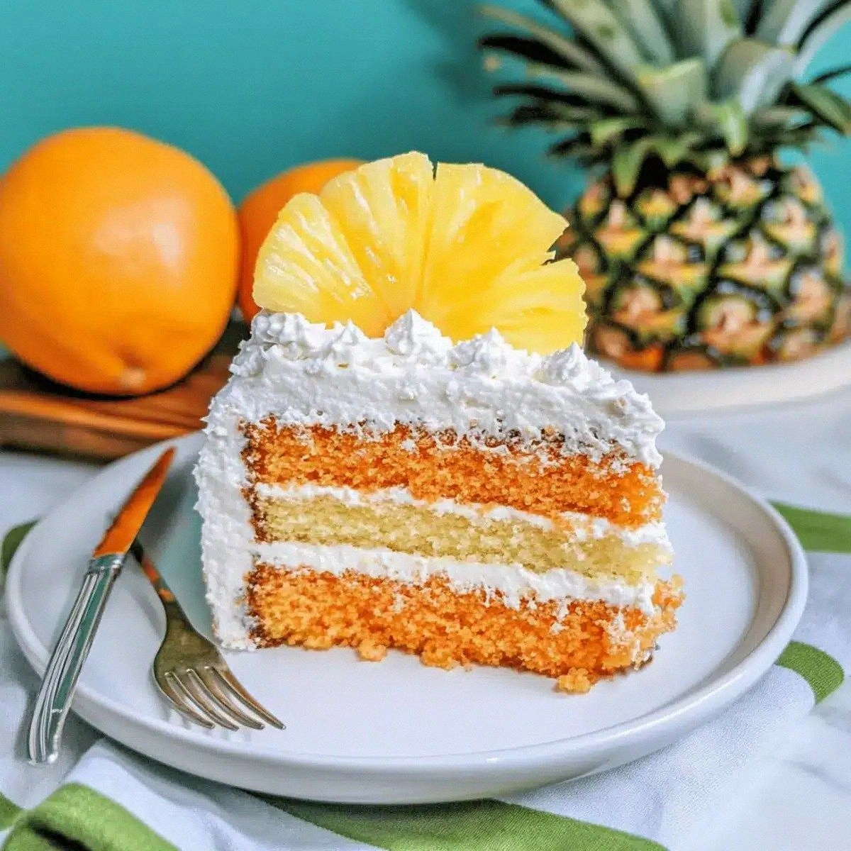 Delight in Tropical Sunset Cake: A Refreshing Slice of Paradise