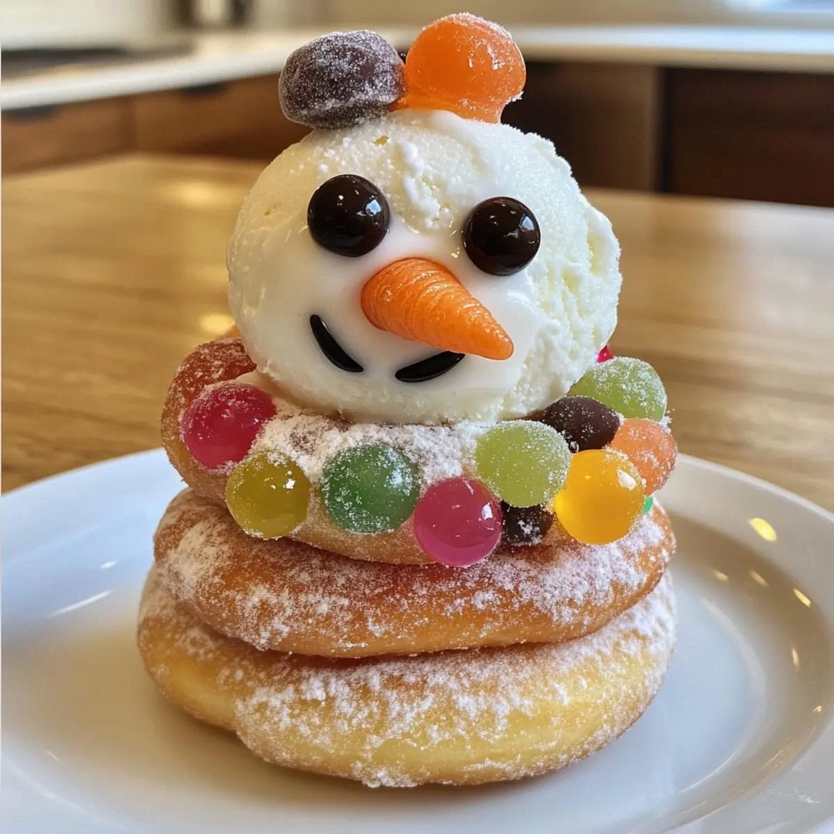 Delightful Donut Snowman Treats for Christmas Fun