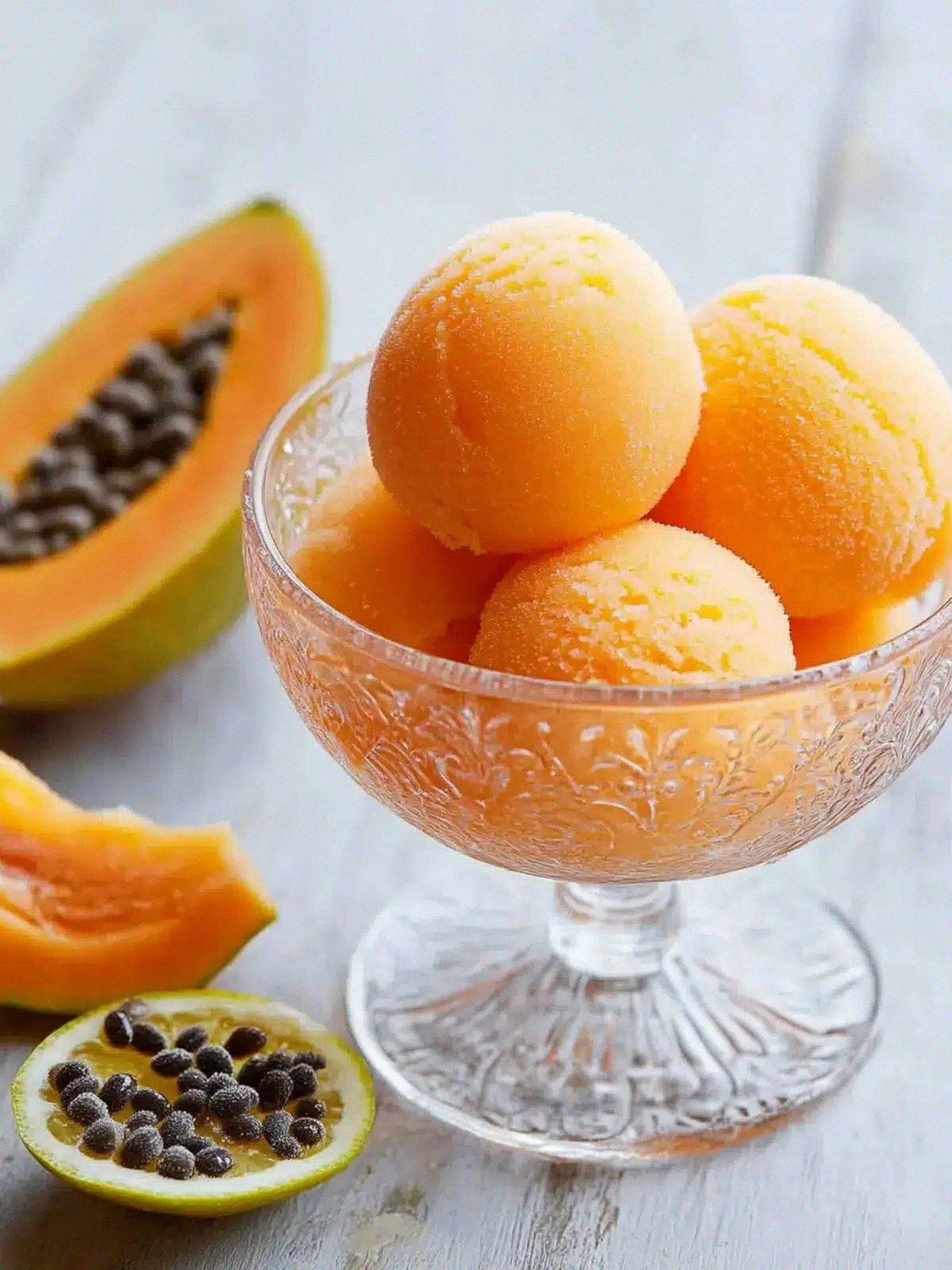 Delightful Papaya Lime Sorbet 