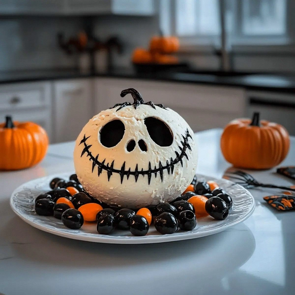 Delightful Skellington Cheese Ball Appetizer for Halloween Fun