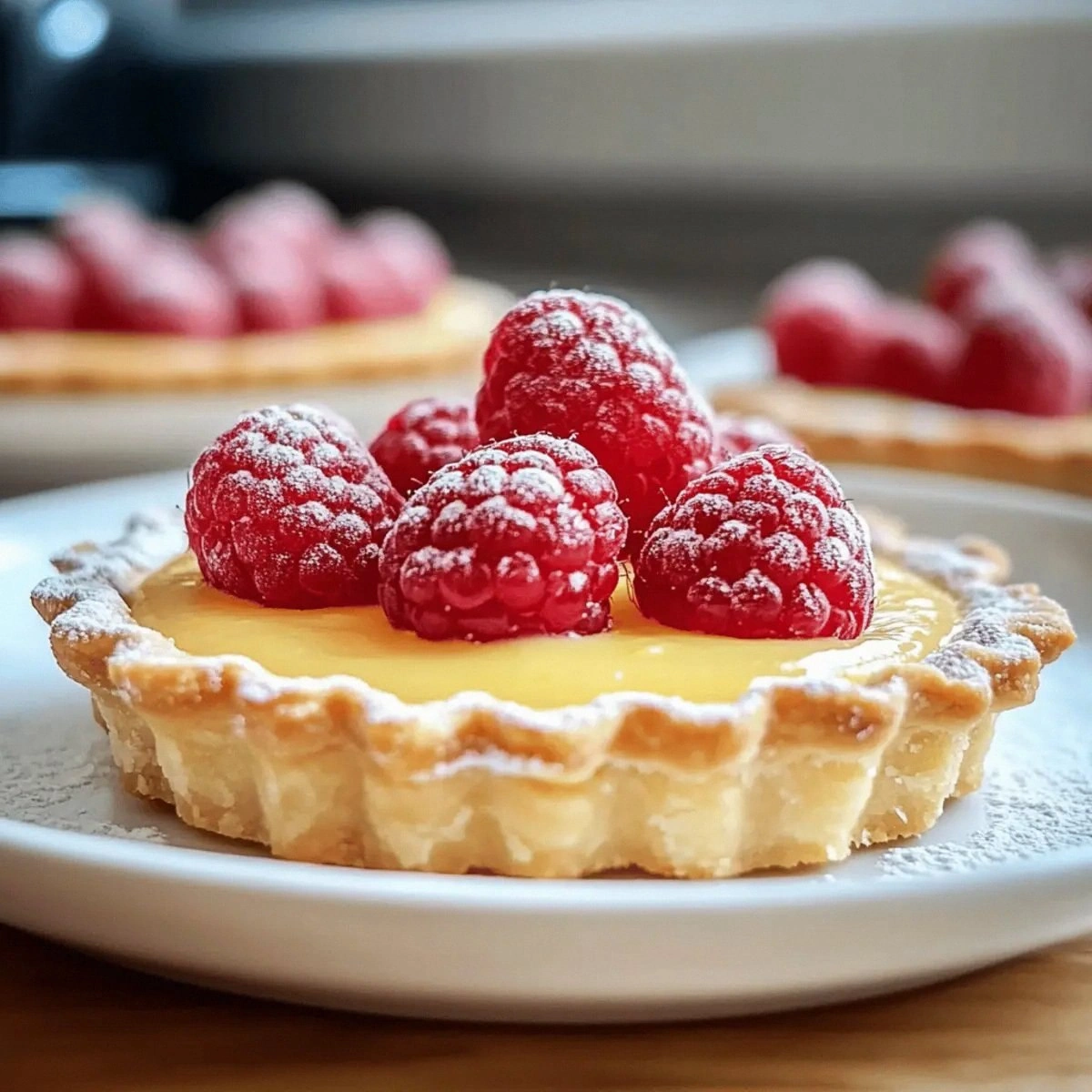 Delightful Vanilla Cream Tarts with Fresh Raspberries Recipe