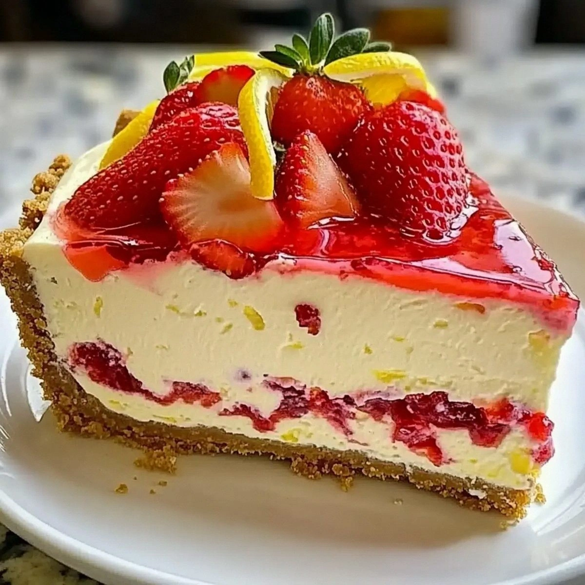 Delightfully Creamy Strawberry Lemon Cheesecake Recipe