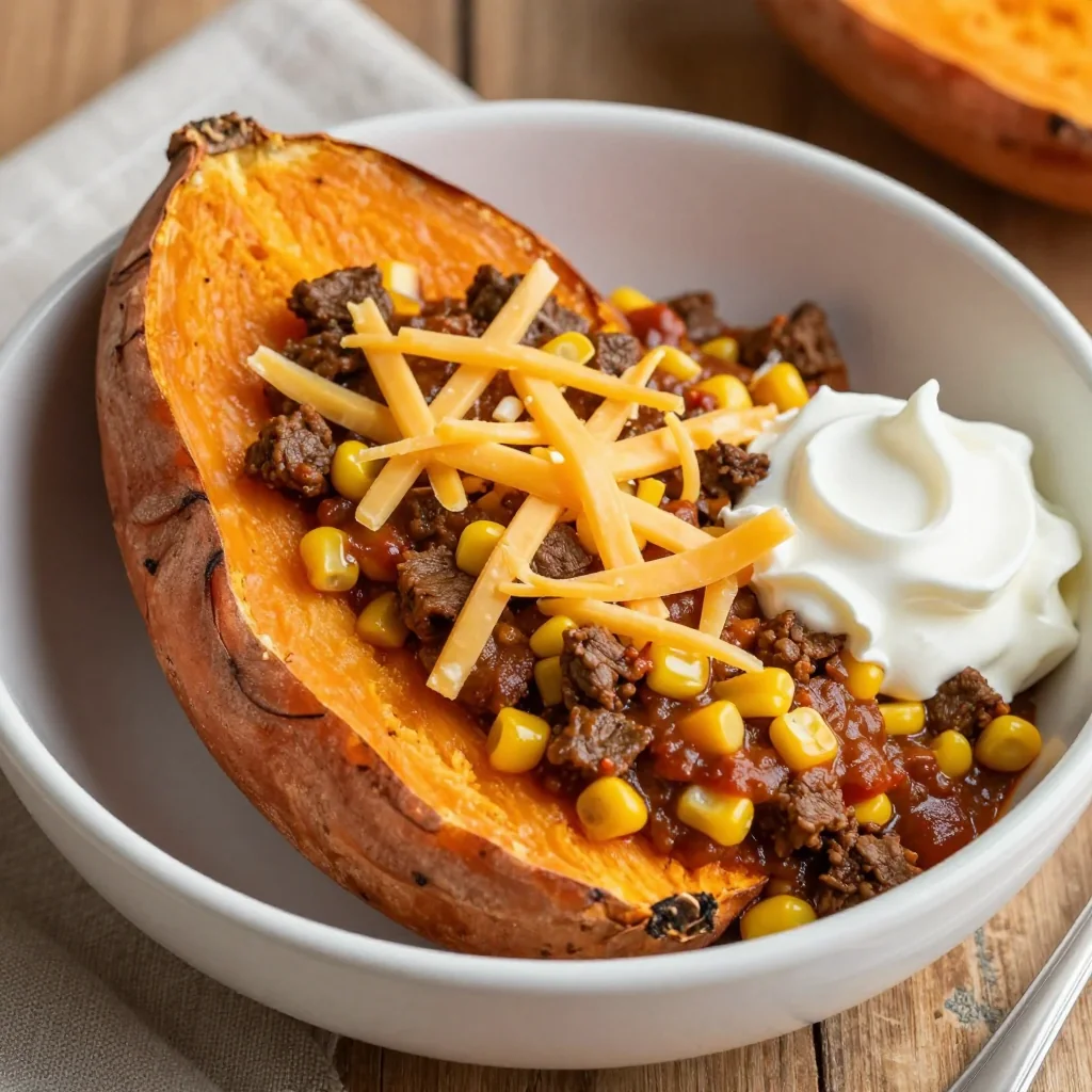 Kid-Friendly Baked Sweet Potato and Chili for Winter