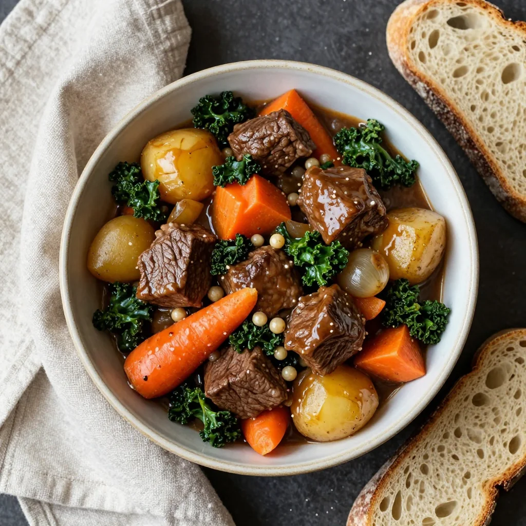 onepot slow cooker beef and winter vegetable stew for family comfort food