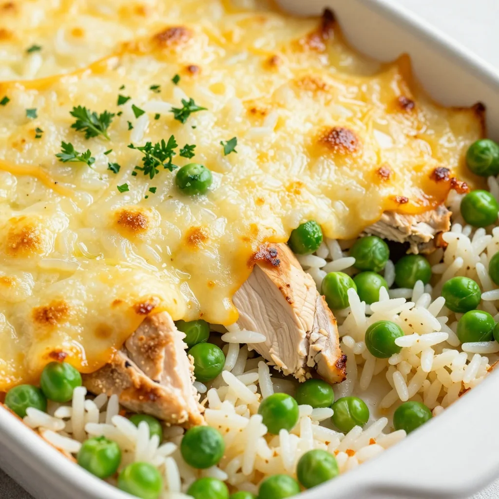Easy Cheesy Chicken And Rice Casserole With Cheese