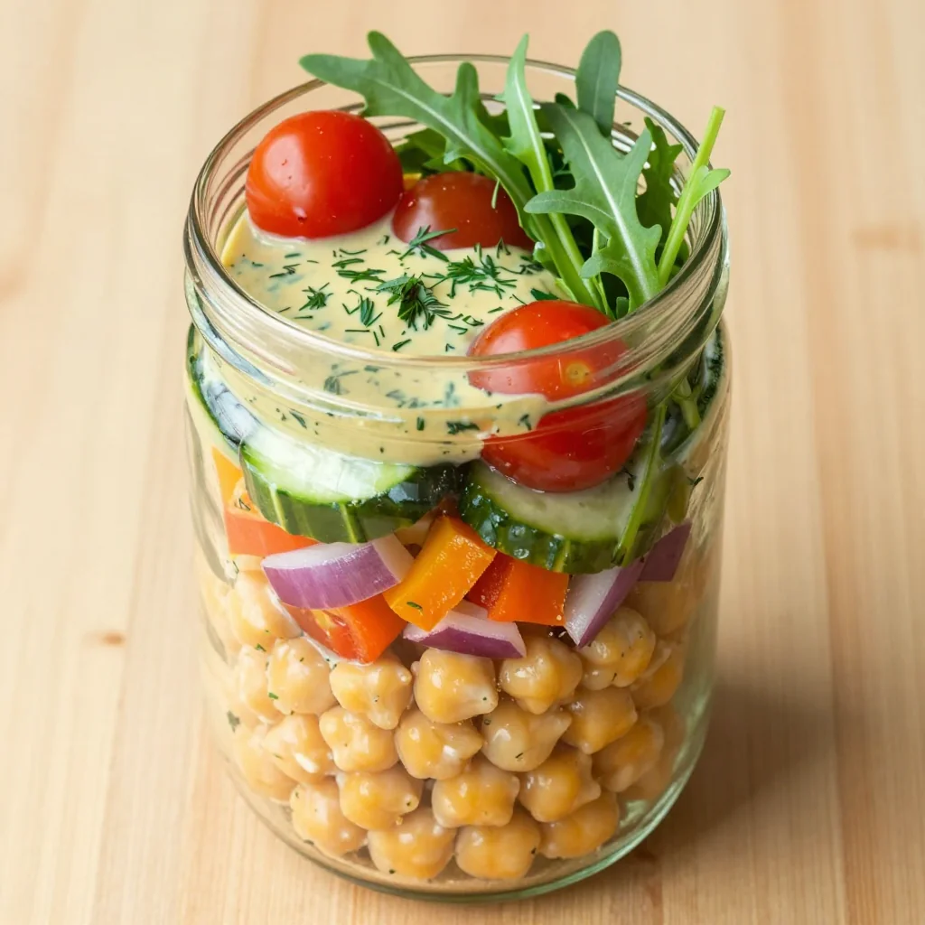 Meal Prep Chickpea Salad Jars That Stay Fresh