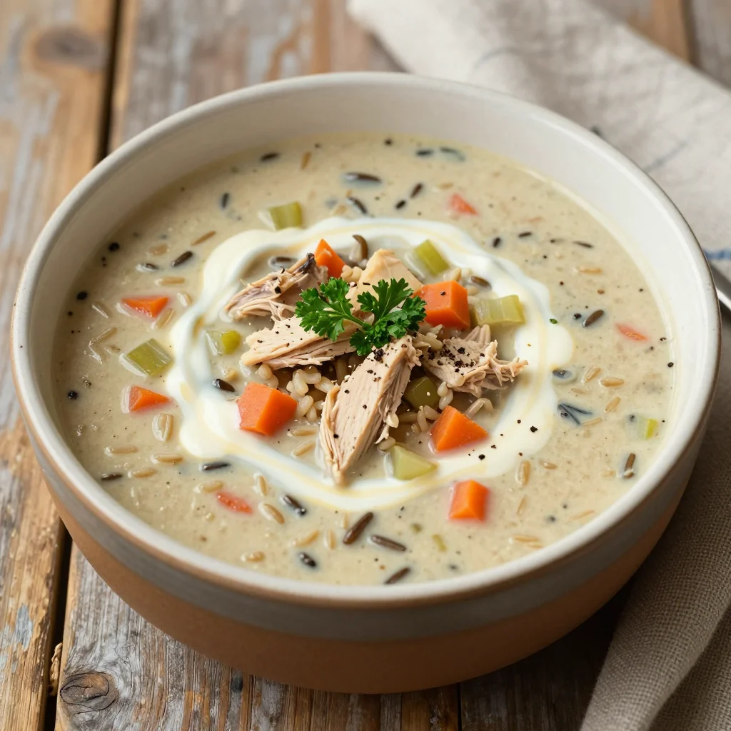 Cozy Creamy Chicken and Wild Rice Soup That is a Cozy January Dinner