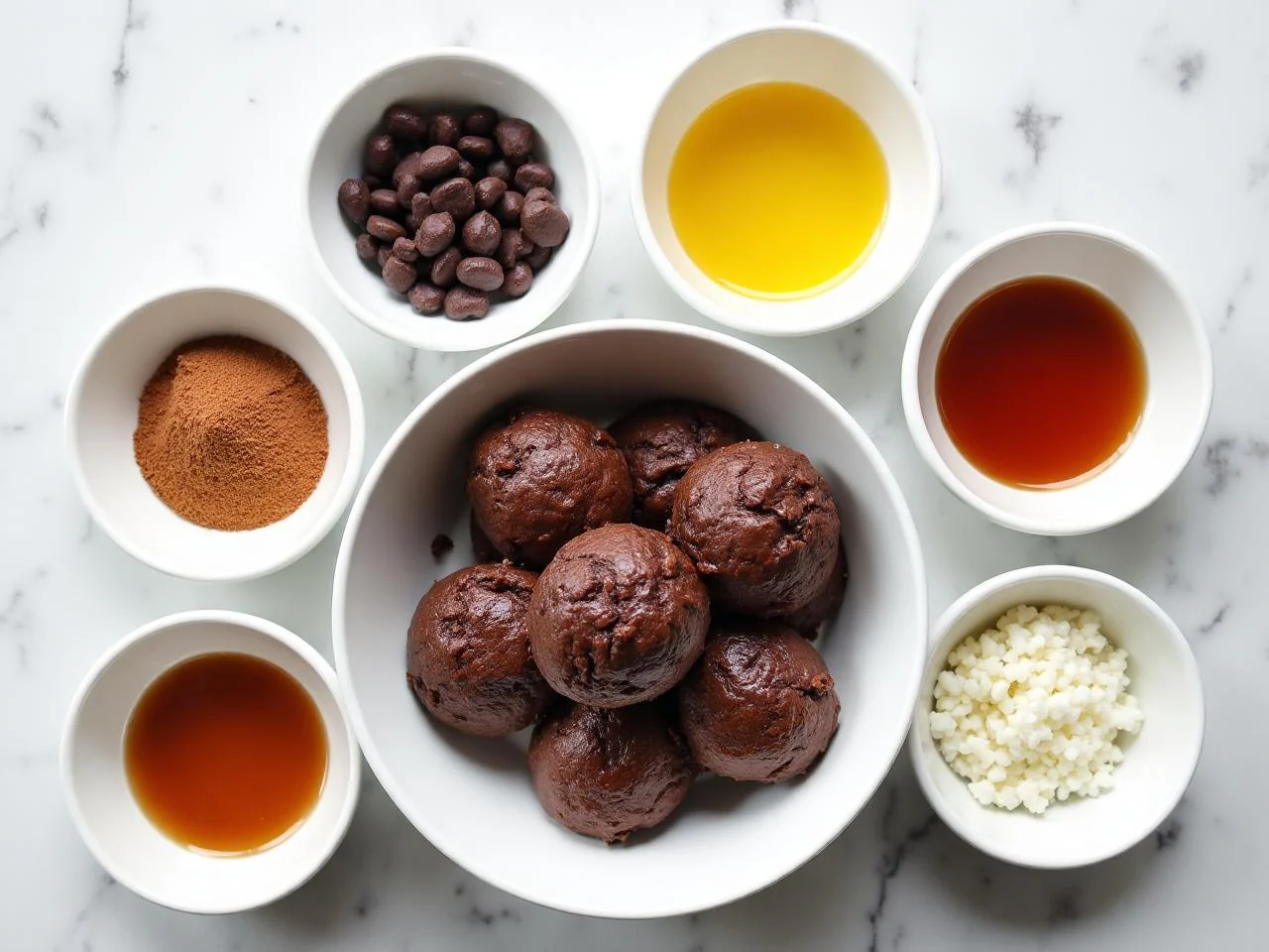 Ingredients for Double Chocolate Crinkle Cookies
