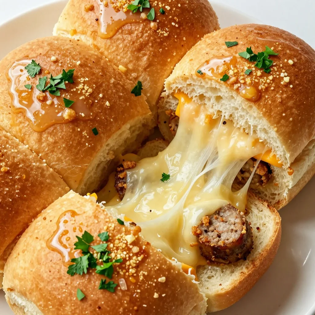 NFL Playoff Pull Apart Cheesy Sausage Sliders