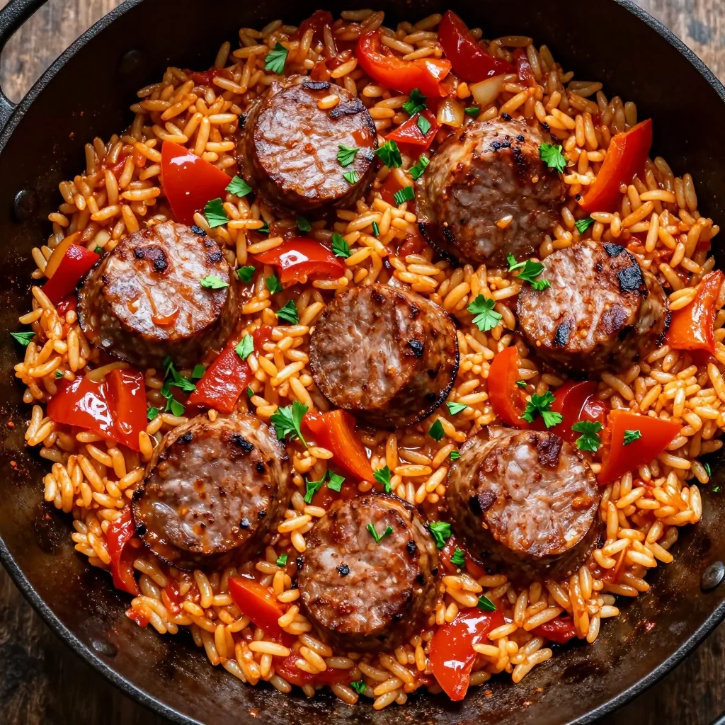One Pot Sausage and Rice for Pantry Clean Out