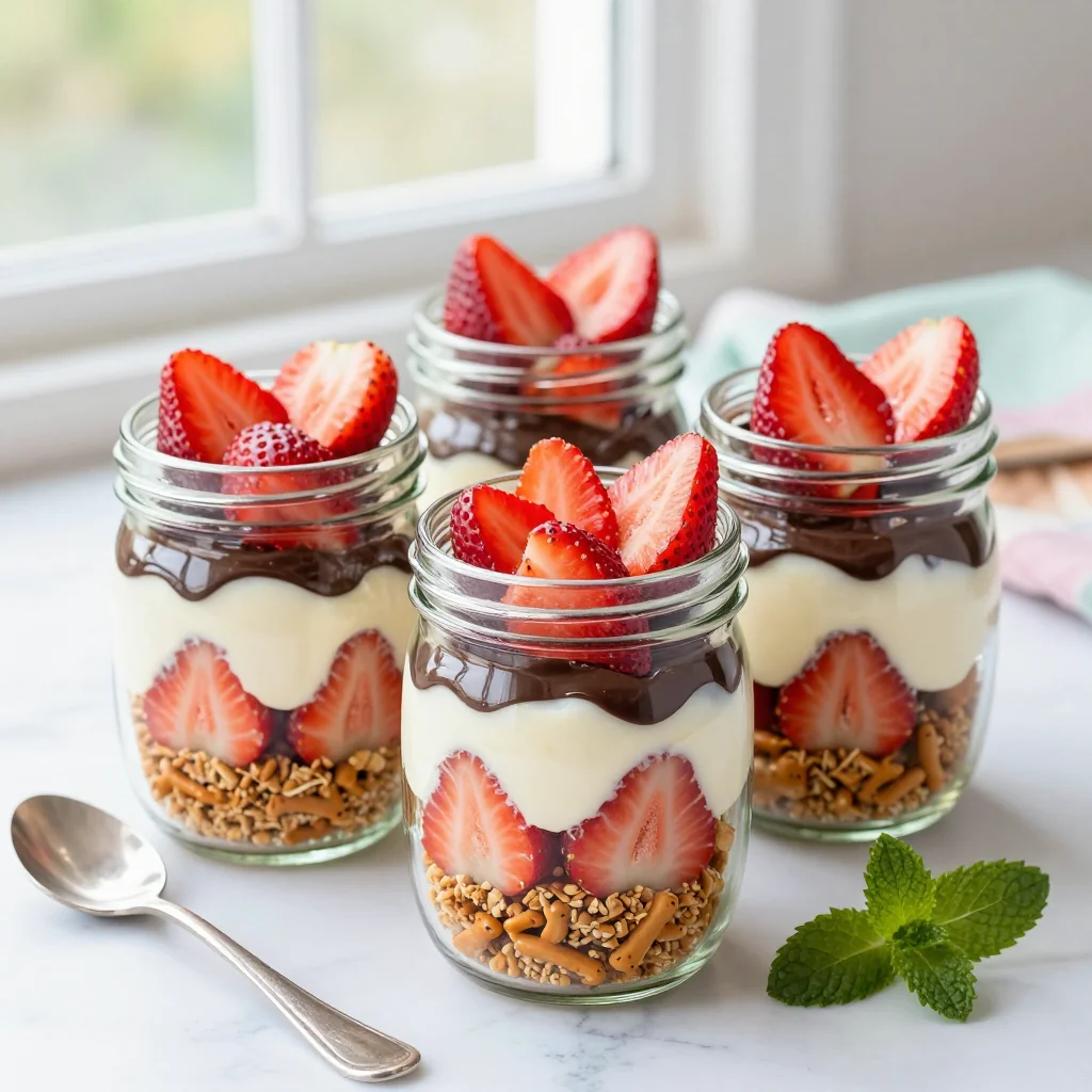 Strawberry Pretzel Salad Jars