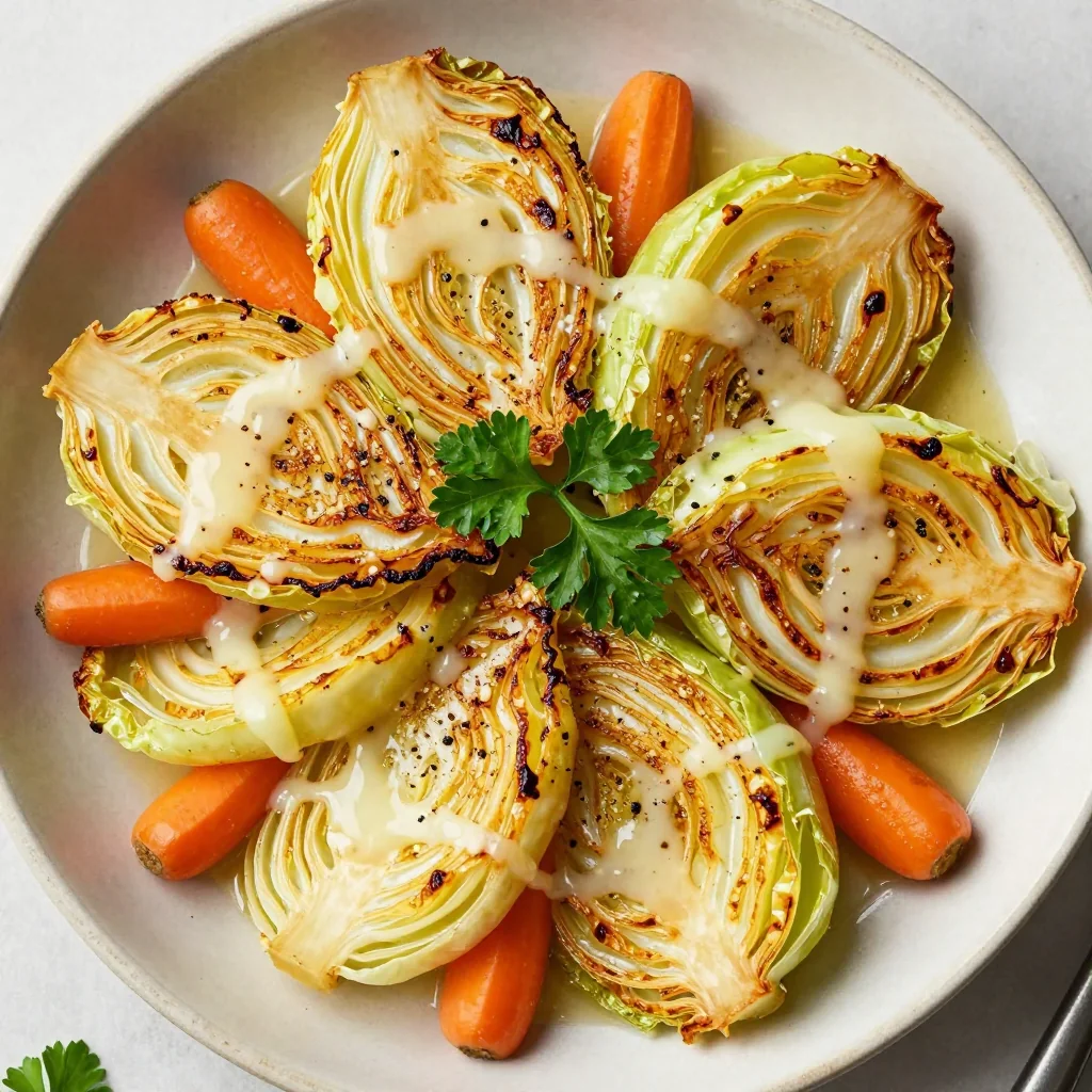 creamy lemon roasted cabbage and carrots for winter clean eating