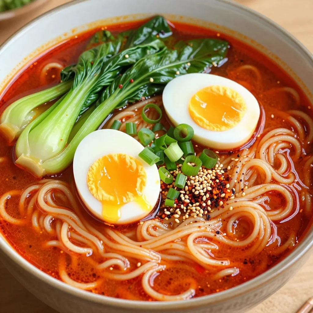 Spicy Ramen Hack with Egg and Veggies for Quick Meal Prep