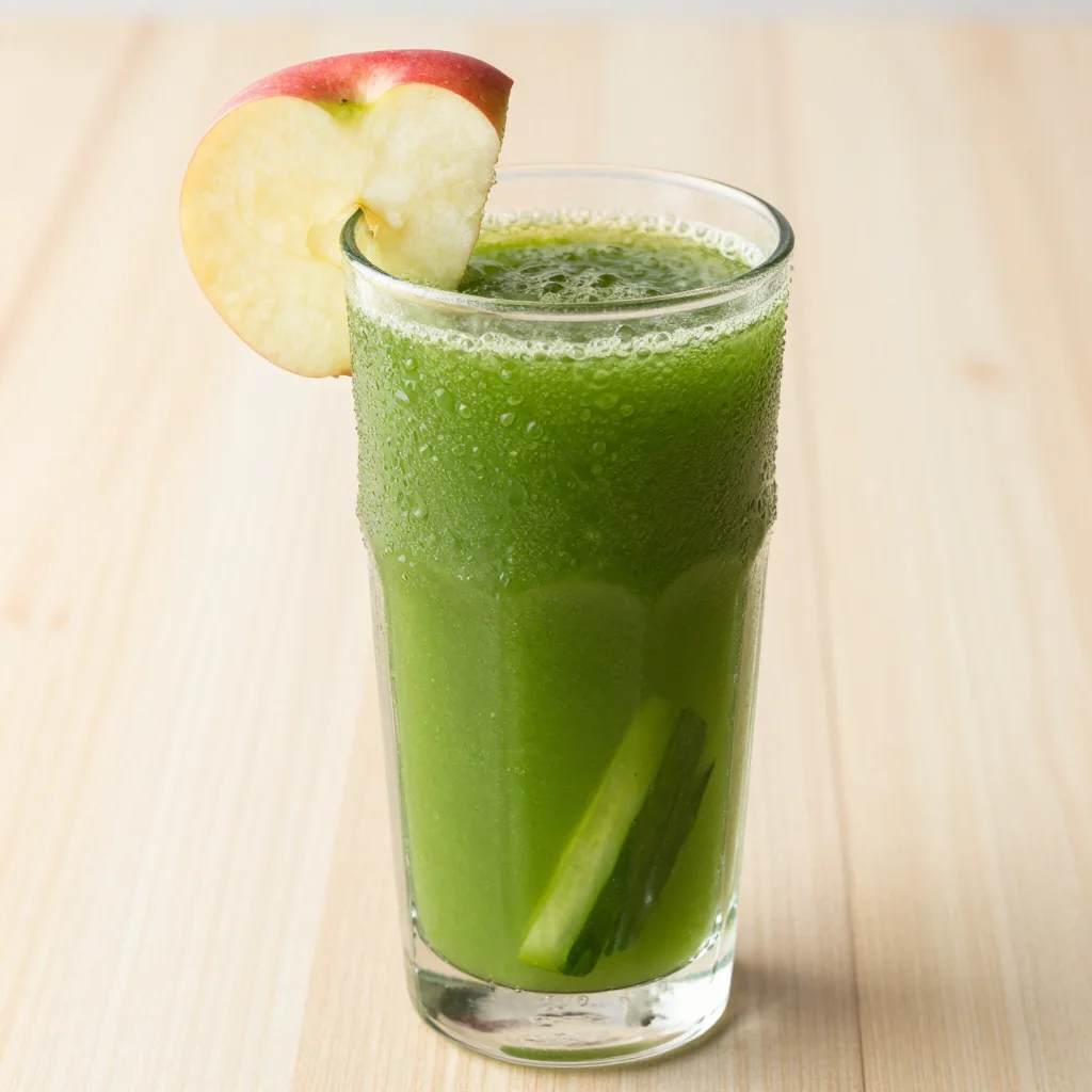Vibrant Green Detox Juice With Apple And Cucumber