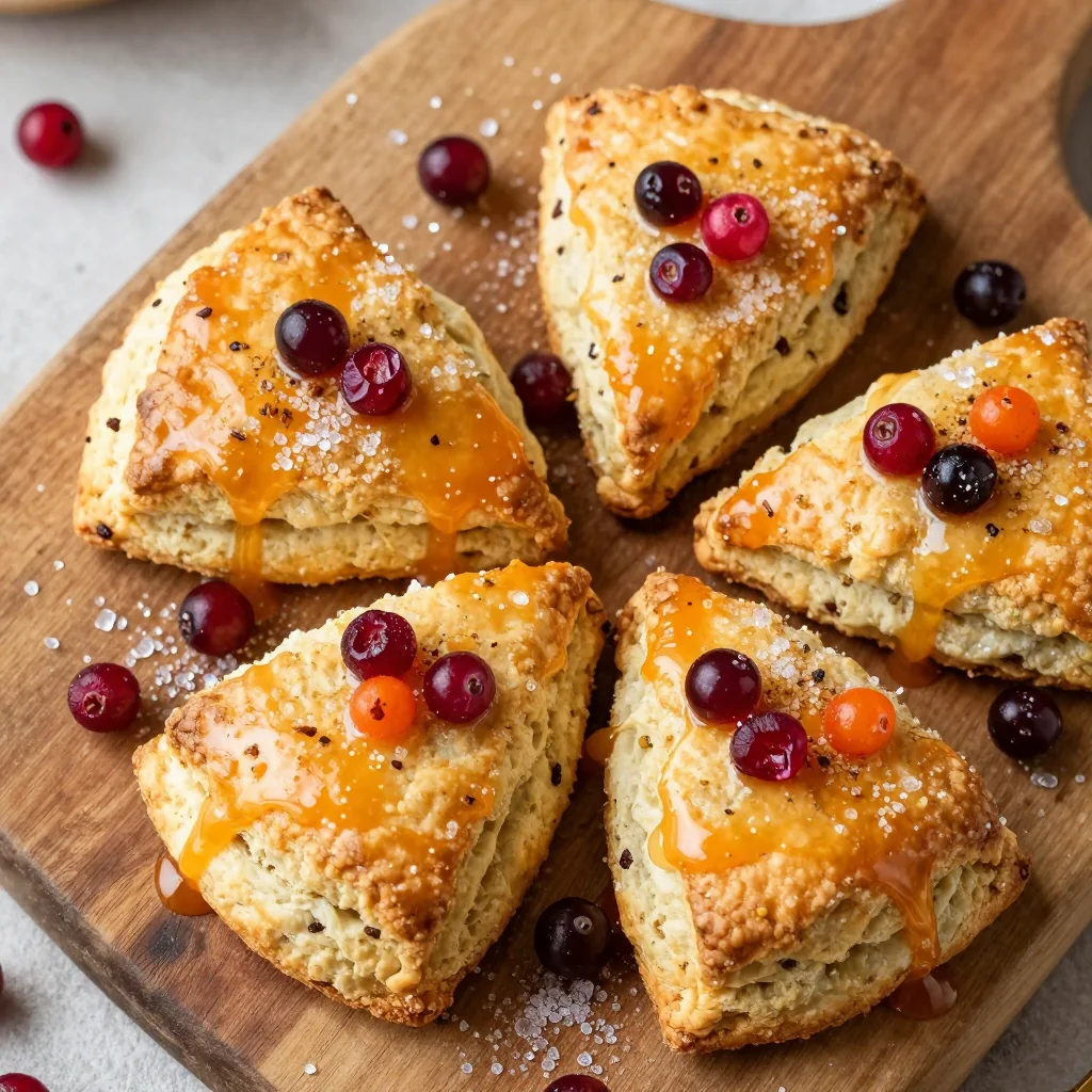 Tart Cranberry Orange Scones for New Year Holiday Breakfast