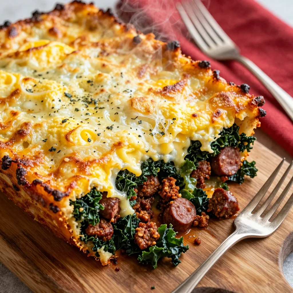 sausage and kale breakfast casserole for festive morning meals