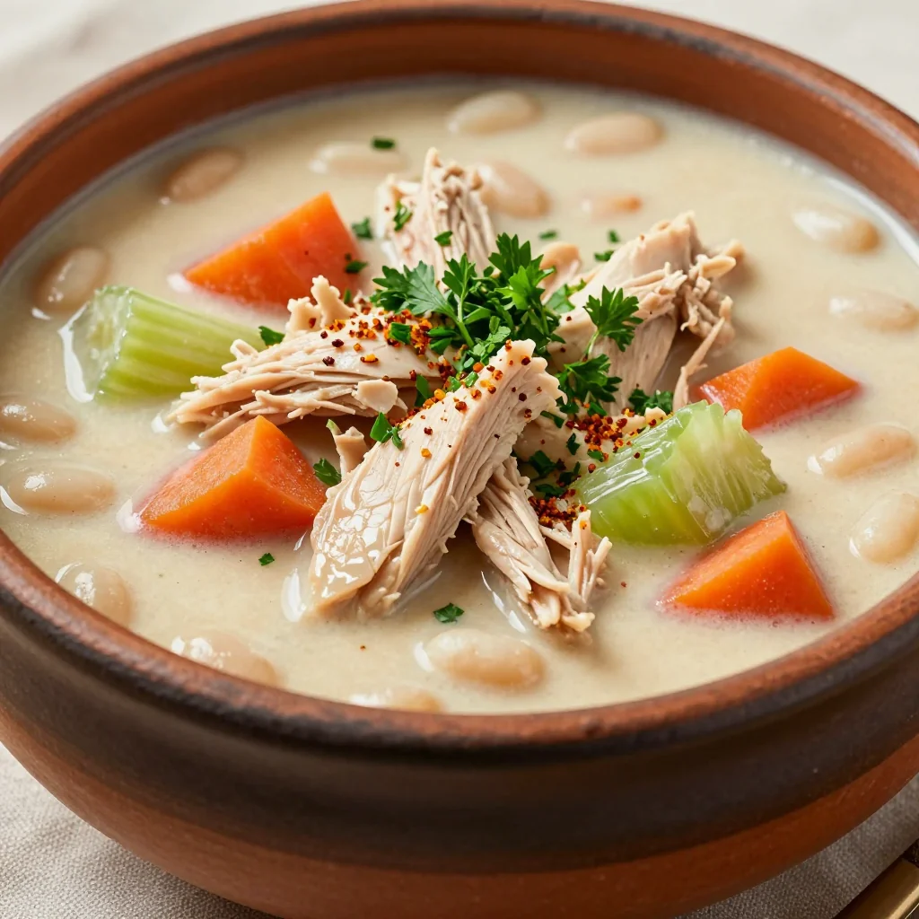 Easy Slow Cooker Chicken and White Bean Stew