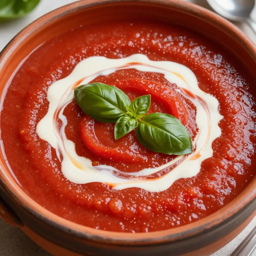 Creamy Tomato Basil Soup Using Pantry Staples Only