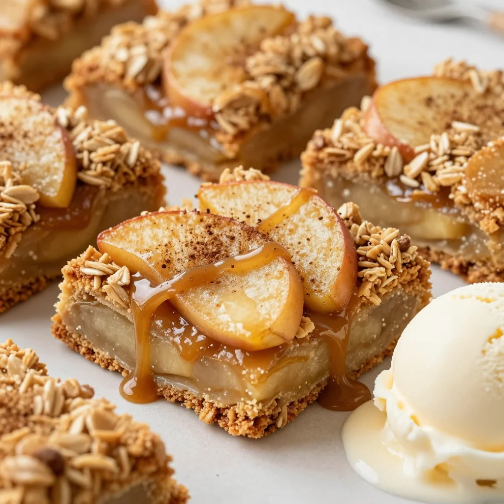 Cinnamon Apple Crisp Bars with Oat and Butter Crust
