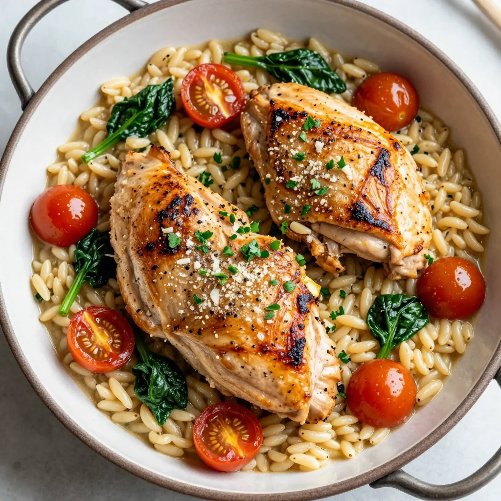 Creamy Chicken and Orzo Pasta for a One-Pot Meal