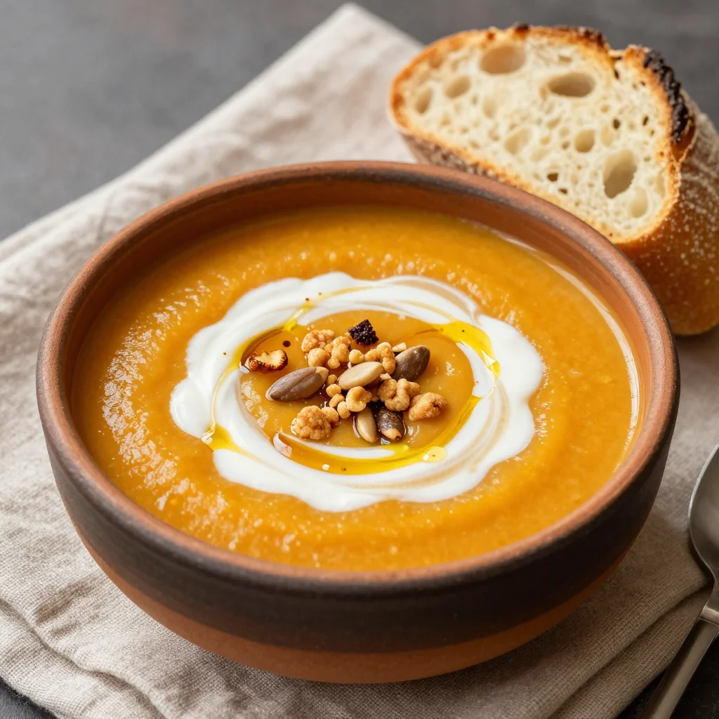 cozy creamy sweet potato and carrot soup for cold winter nights