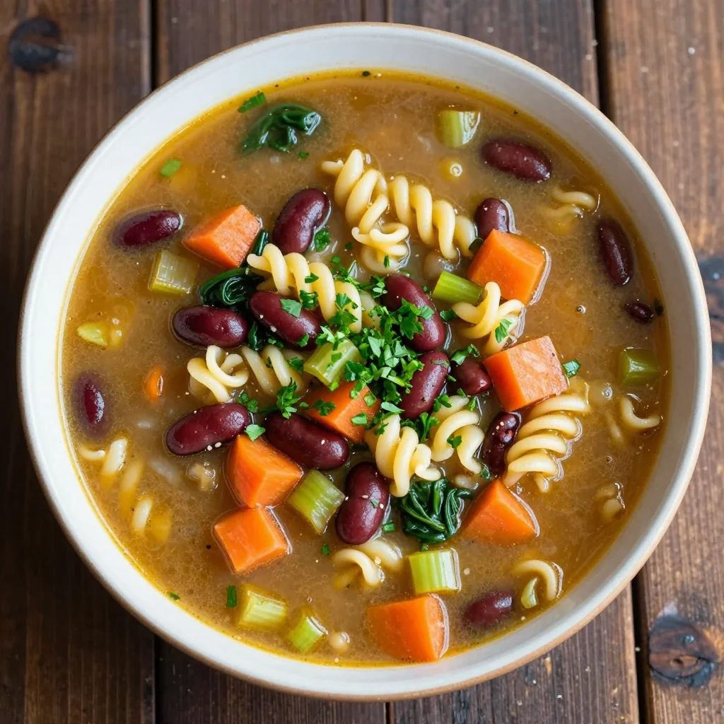 Pantry Clean Out Minestrone for Snowy Days
