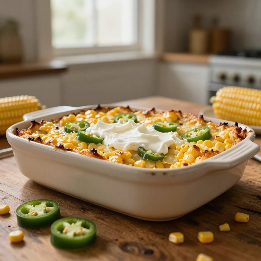 Jalapeno Corn Casserole with Cream Cheese