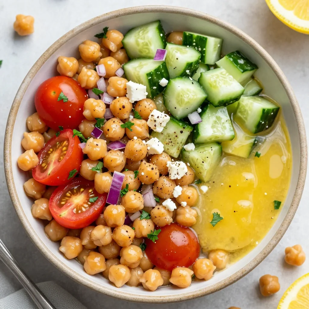 Pantry Clean Out Chickpea Salad with Lemon Dressing