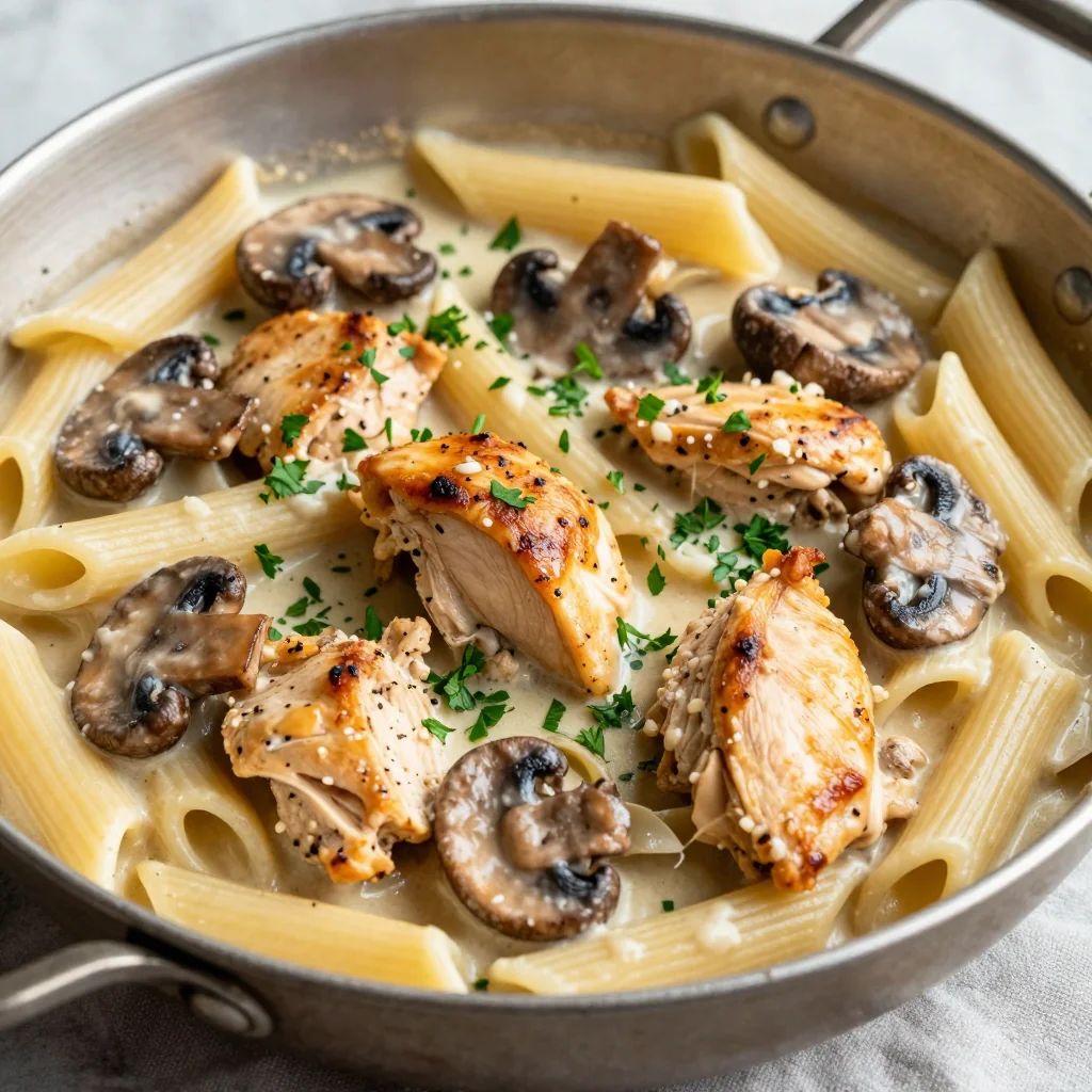 One-Pot Creamy Chicken and Mushroom Pasta for Comfort