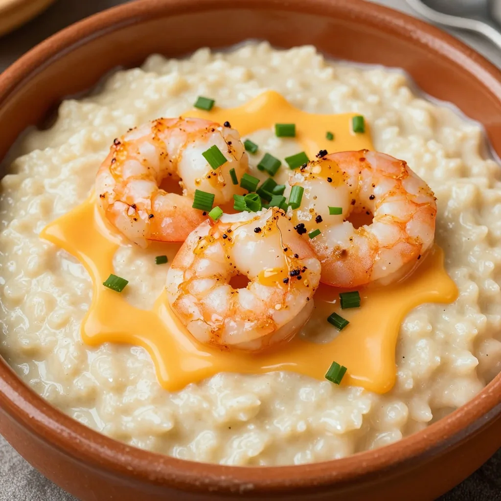 Cozy Breakfast Grits with Cheese and Shrimp
