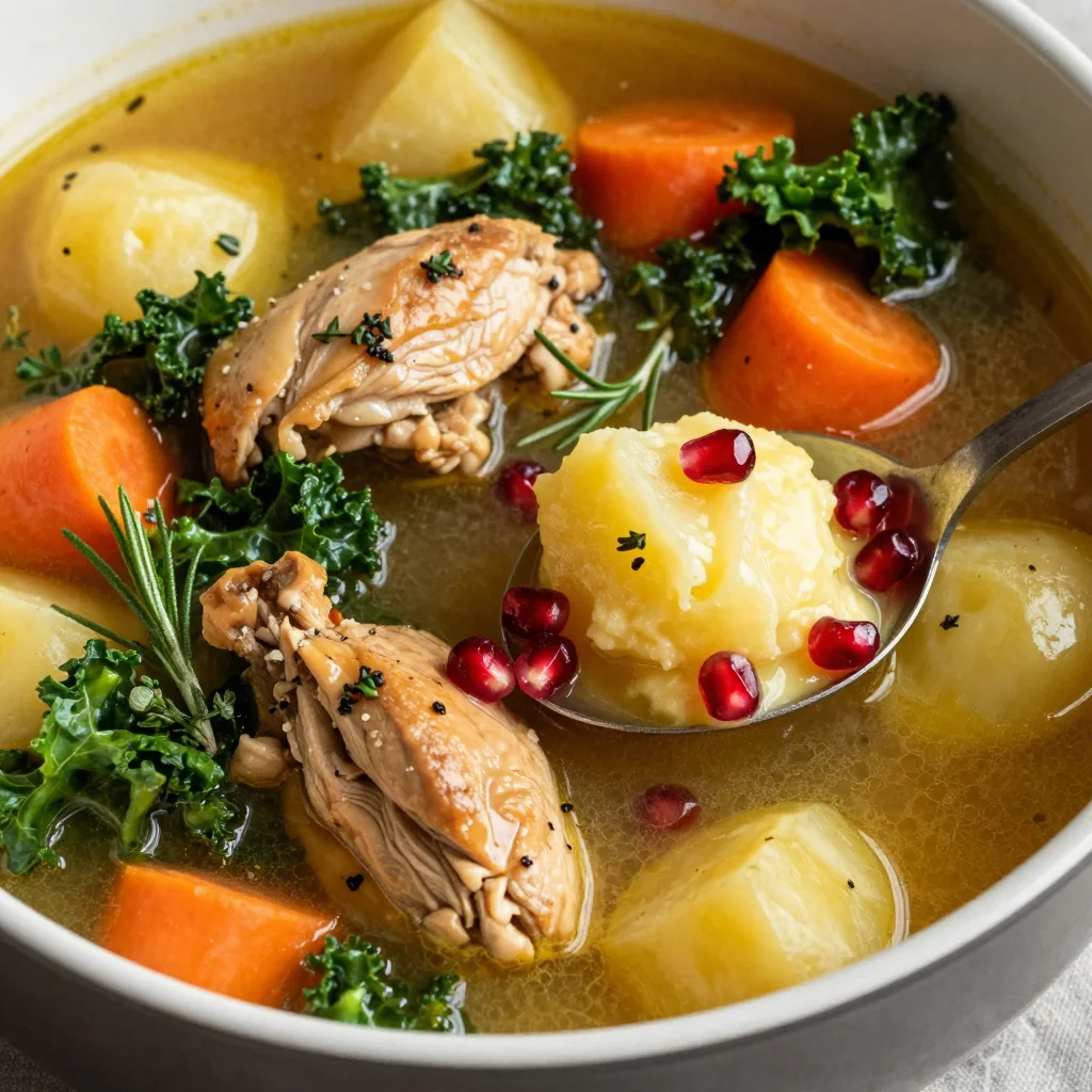 slow cooker chicken stew with winter vegetables and fresh herbs